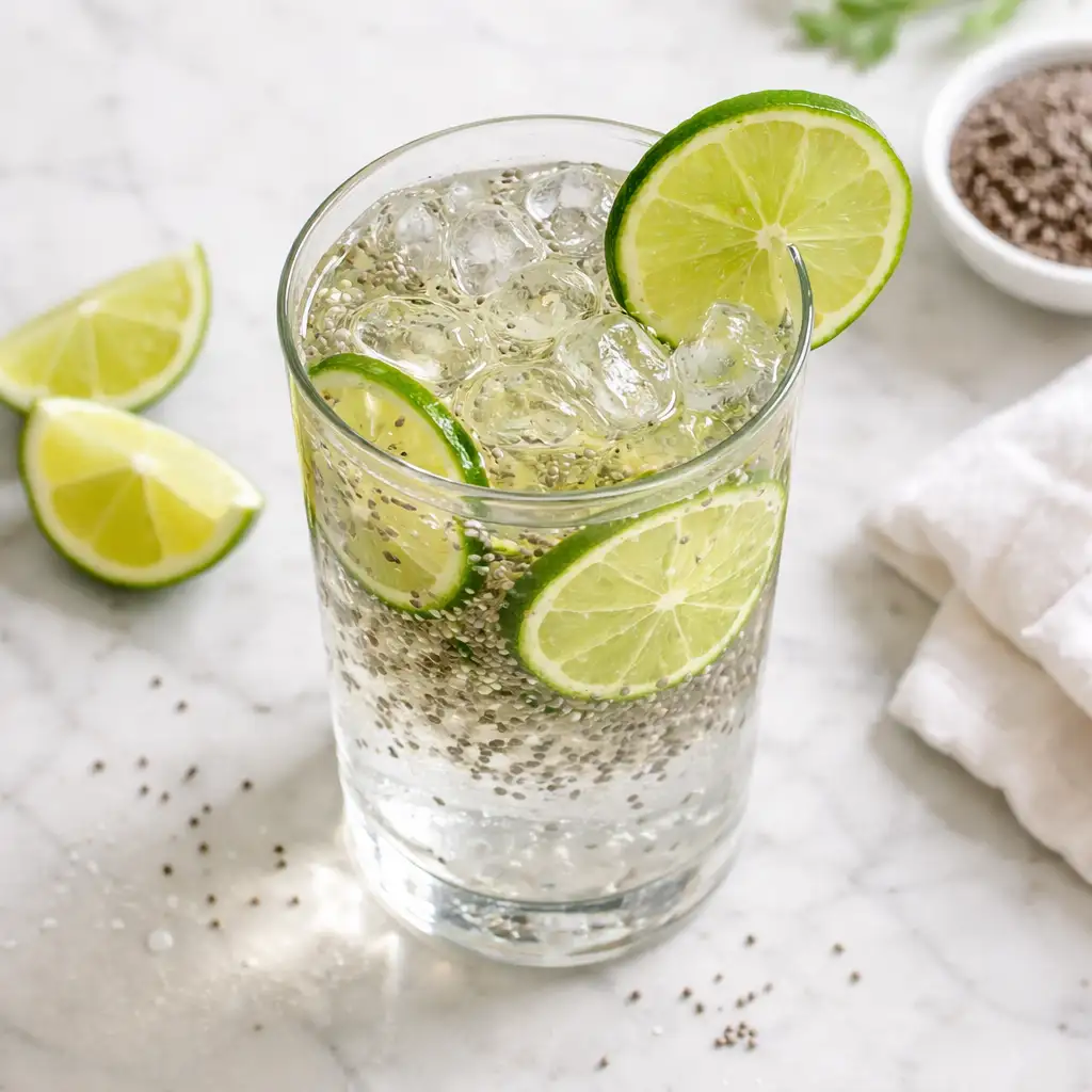 Chia Fresca Hydration Drink with honey and lime ingredients