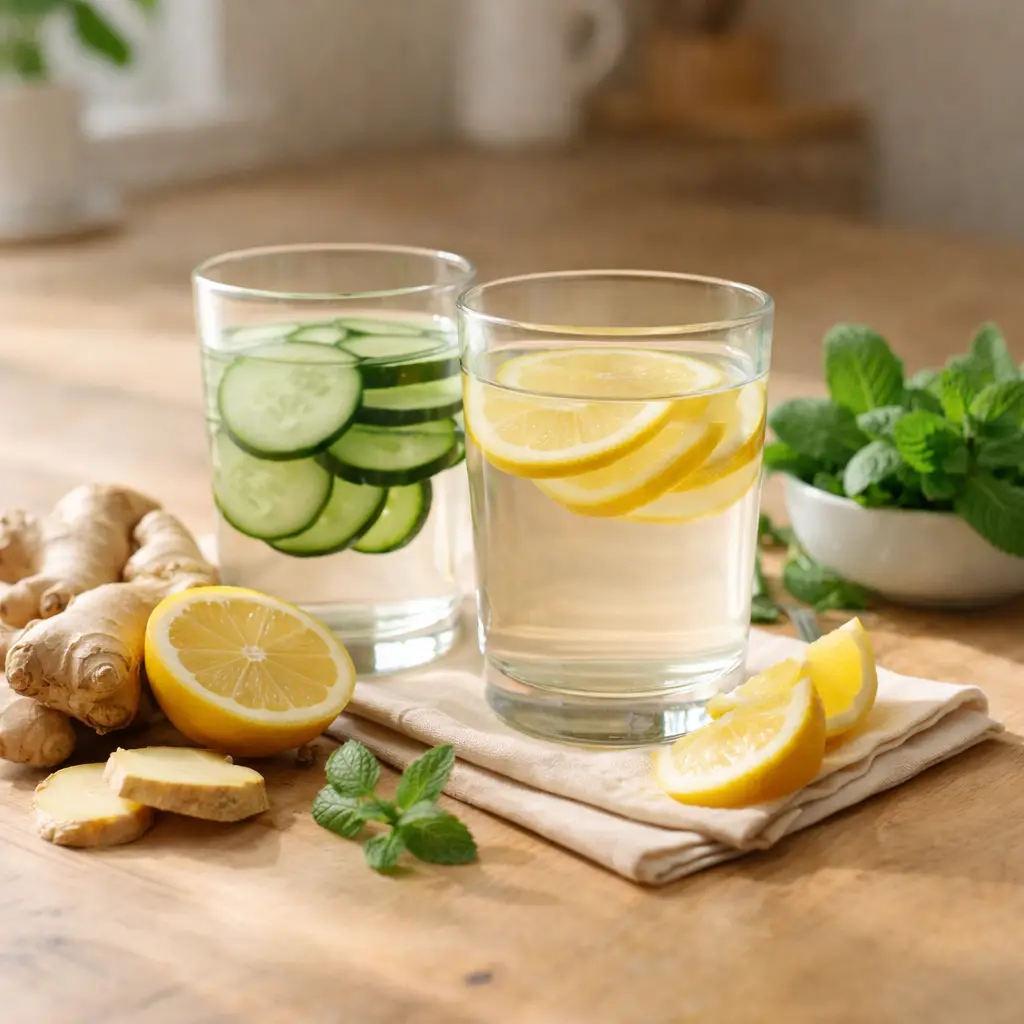 Variety of homemade detox drinks with lemon cucumber ginger and mint what detox drink works the best