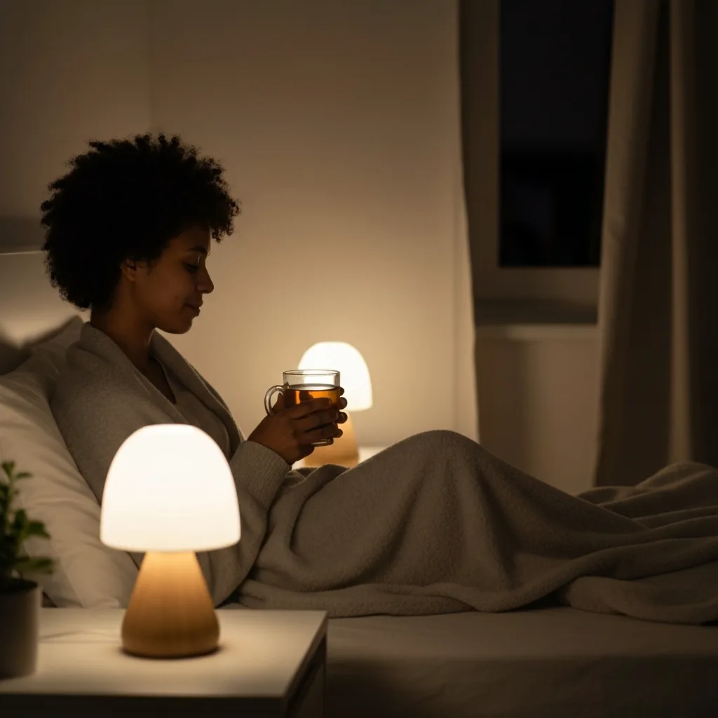 cozy evening routine with warm drink and soft lighting becoming chinese wellness routine