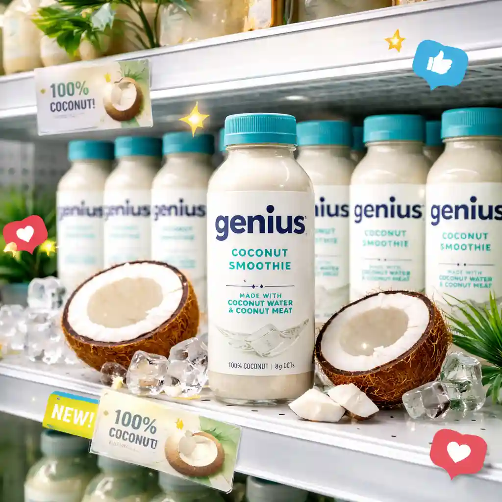 genius-coconut-smoothie-texture Close-up of creamy whole coconut smoothie texture