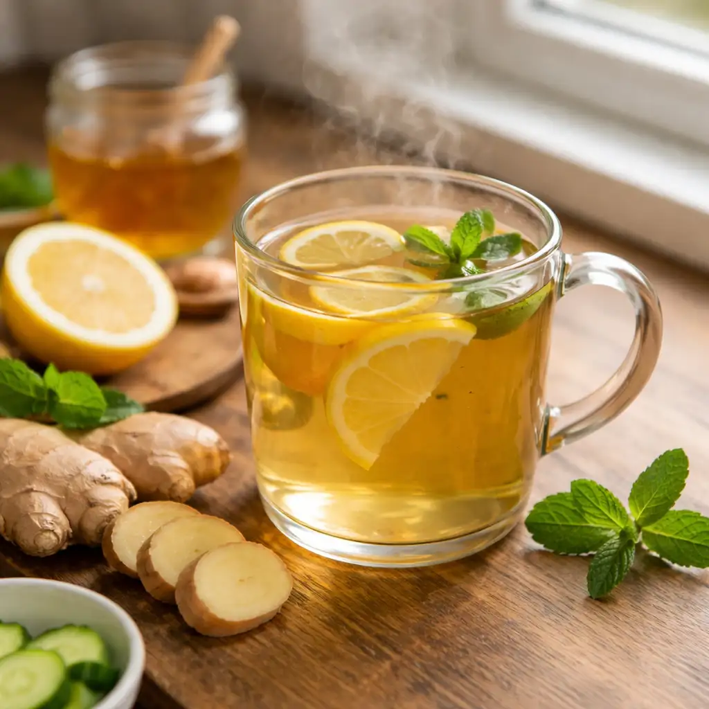 lemon ginger detox tea close up when to drink detox tea for weight loss