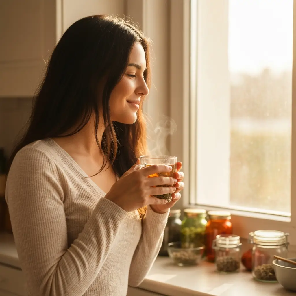Person holding herbal tea near a sunny kitchen window what drink detox the liver