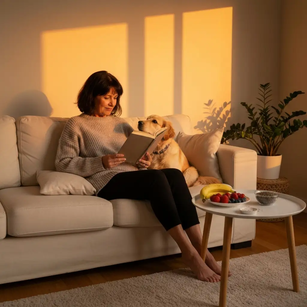 smoothie bowls - Person holding a smoothie bowl in a cozy living room setting