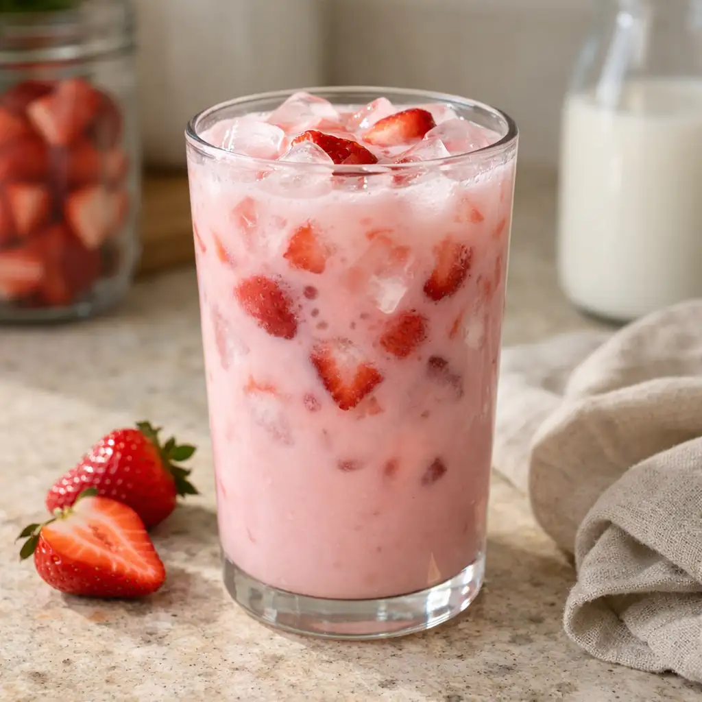 Ingredients for Starbucks pink drink recipe